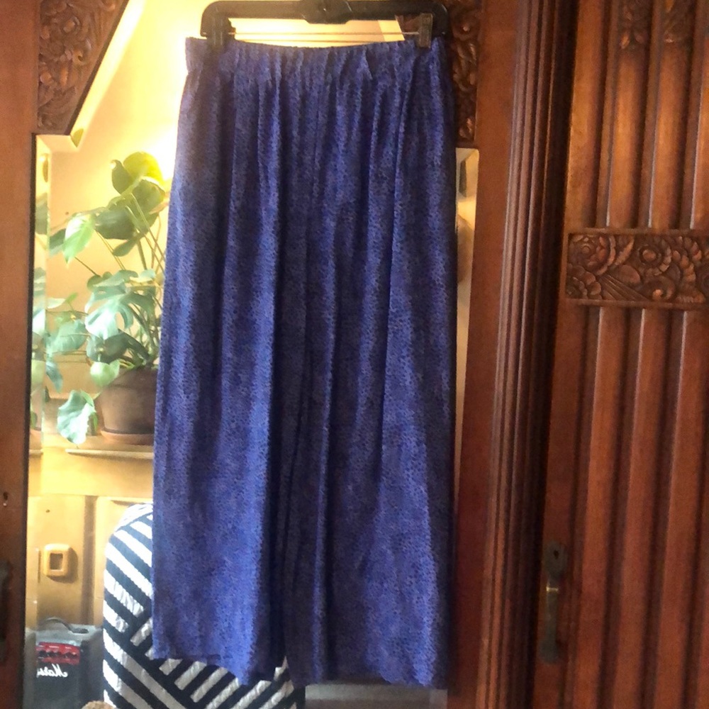 & Other Stories Blue Animal Print Wide Leg Pants Size 8